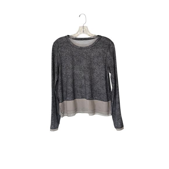 Lululemon Gray Speckled Long Sleeve Mesh Athletic Performance Workout Top - Picture 1 of 12